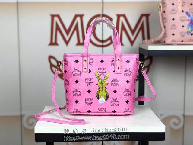 MCM女包 原單 6203 MCM兔子款 新款迷你購物袋 3D絲印兔子 可手拎單肩斜挎  mdmc1425